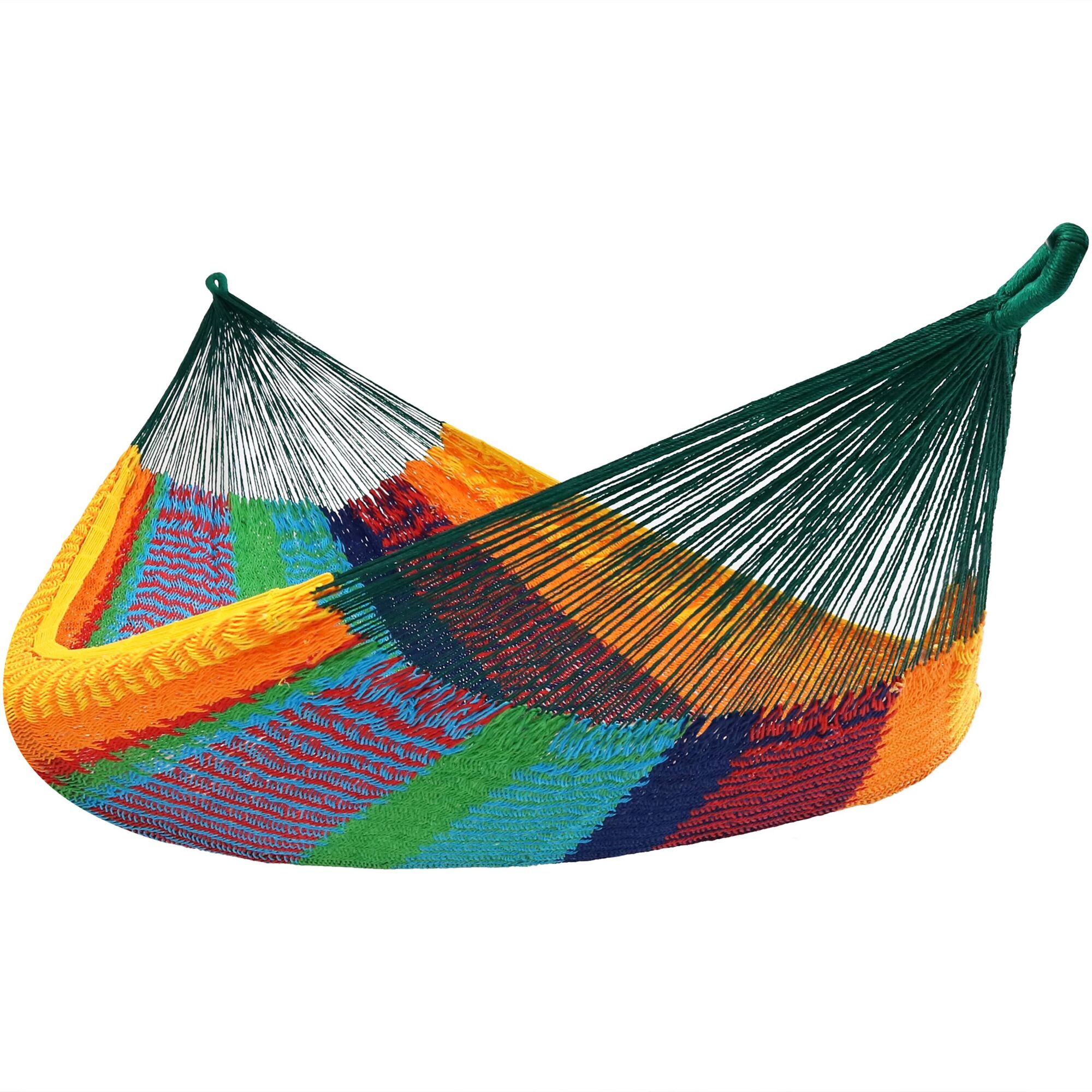 Sunnydaze Decor, Handwoven XXL Thick Cord Mayan Hammock - Multi, Color Red, Capacity 625 lb, Material Cotton, Model# HM24MULTI